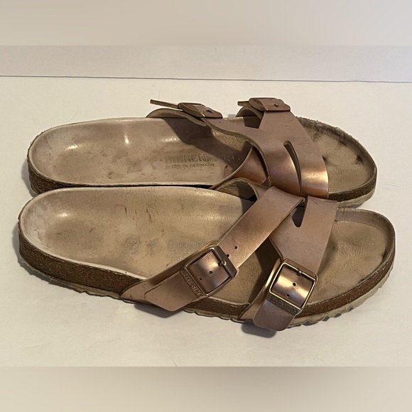 Birkenstock Yao Lux Electric Metallic Rose Gold Sandals - Picture 2 of 16